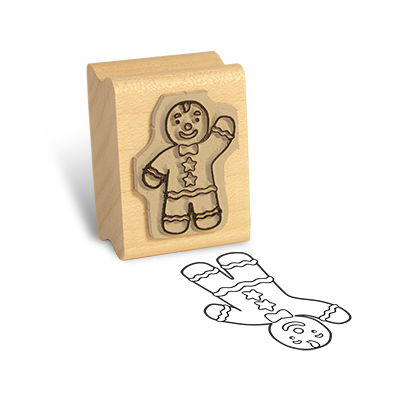 Detailed view of Gingerbread Boy Rubber Stamp