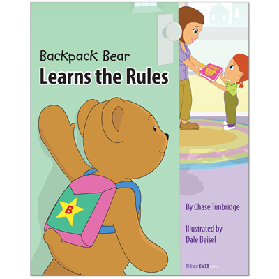 Detailed view of Backpack Bear Learns the Rules