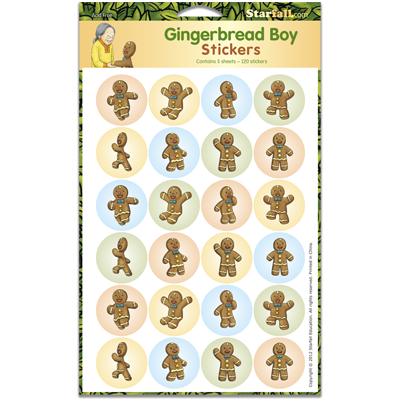 Detailed view of Gingerbread Boy Stickers