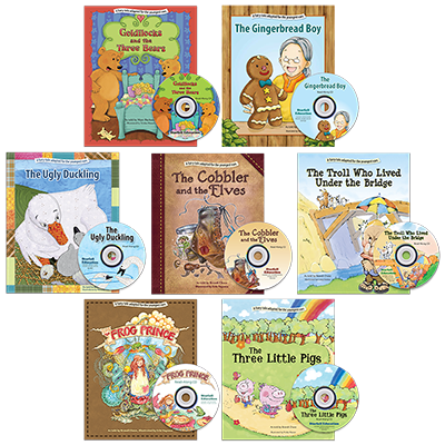 Detailed view of Set of 7 Fairy Tale books with Read-Along CDs