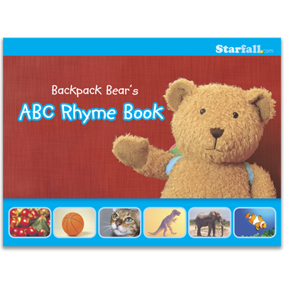 Detailed view of Backpack Bear's ABC Rhyme Book