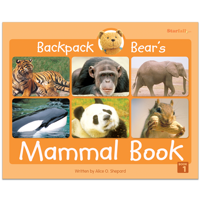 Detailed view of Backpack Bear's Mammal Book